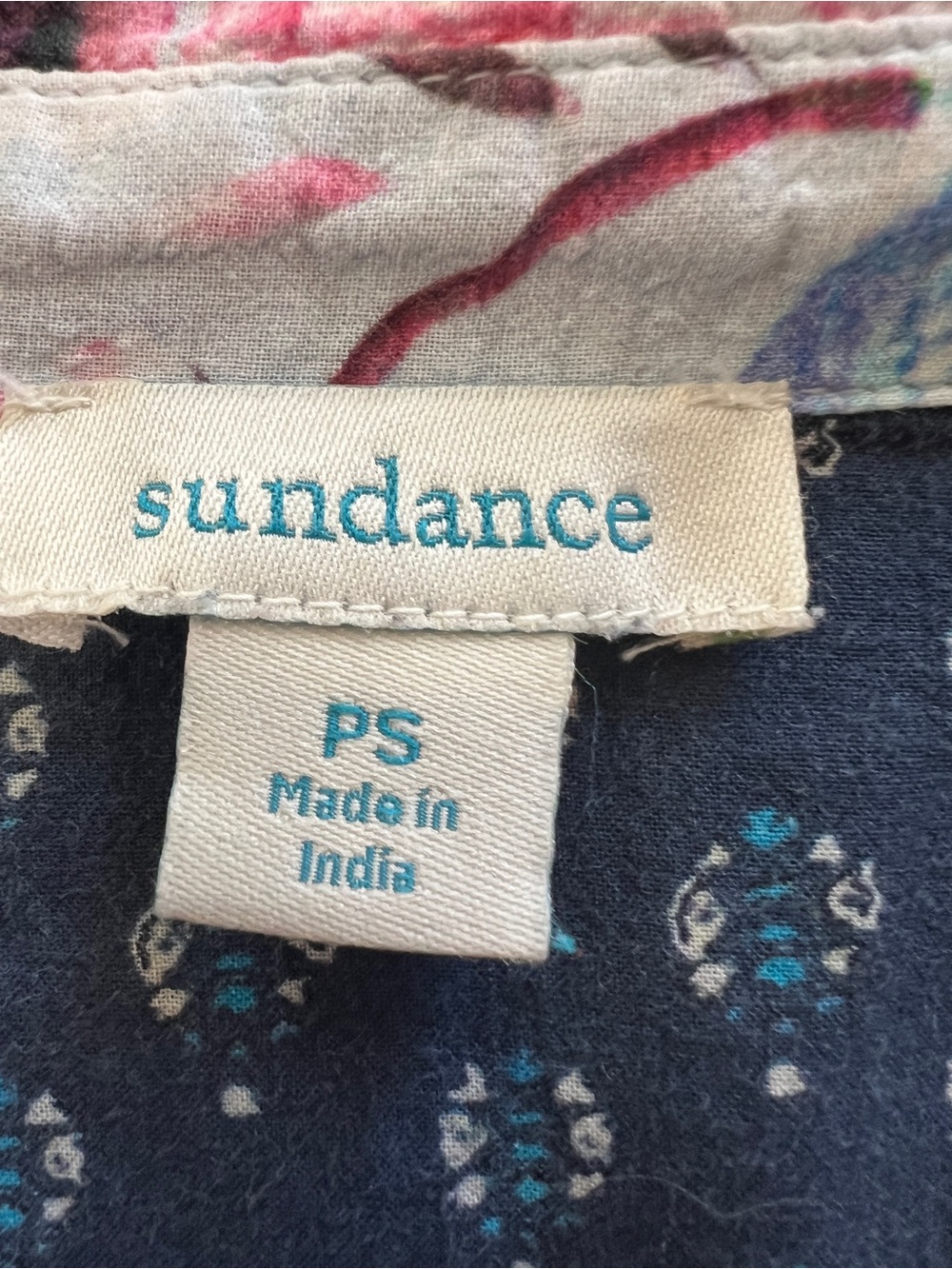 Sundance PS Bird Floral Button Front Shirt Cottagecore Boho Chic Botanical Artsy - Picture 4 of 4